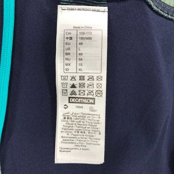 DECATHLON Nabaiji Shorts Mens Size LARGE Green Print 10" Inseam Swim Trunks - Picture 5 of 15